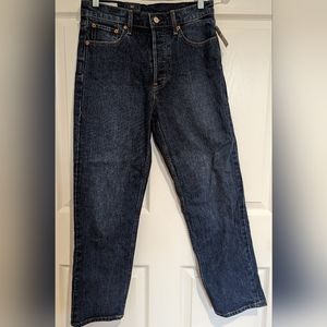 GAP Dark Wash Cheeky Straight High Waisted Jeans, Size 28/6 Regular